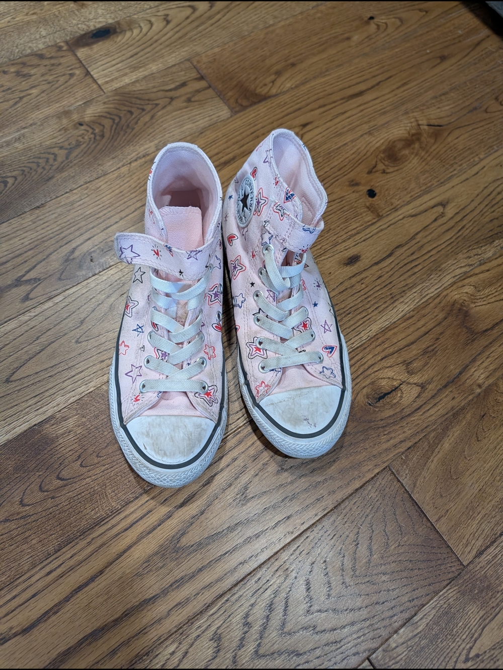 Converse Kids Light Pink Star Print High-Tops